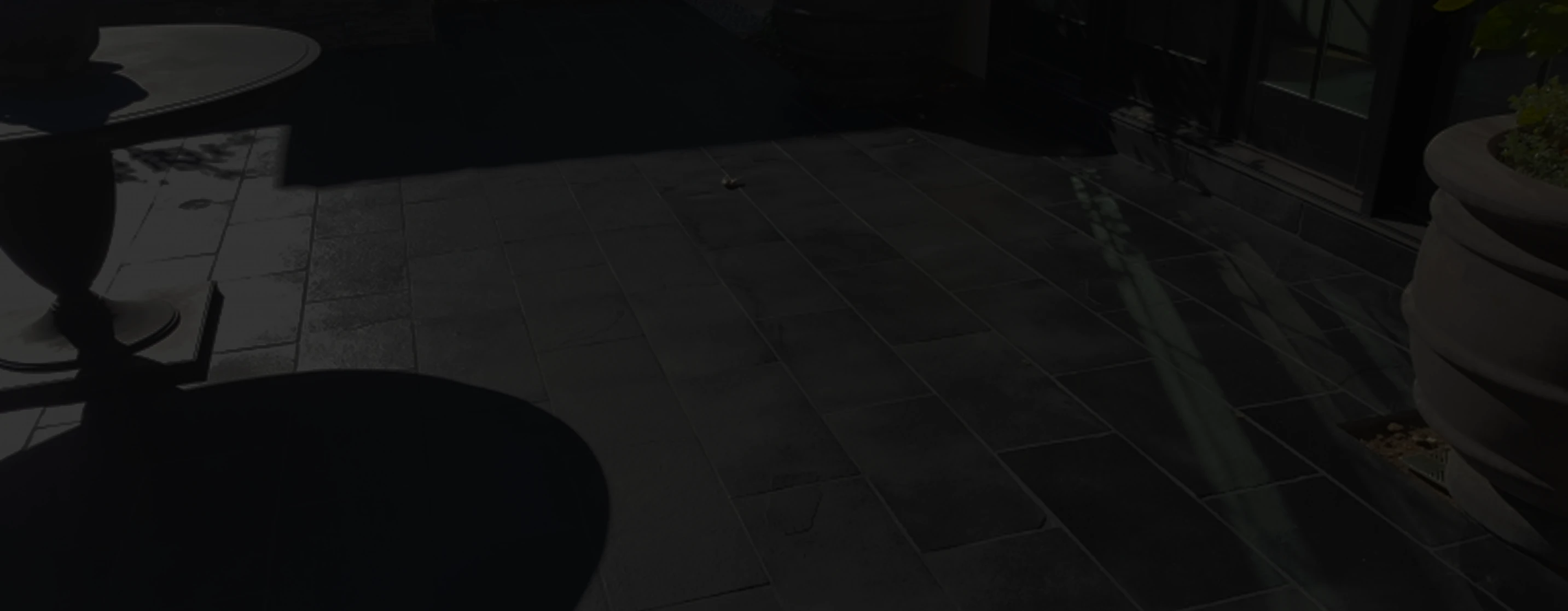 Restored dark stone surface